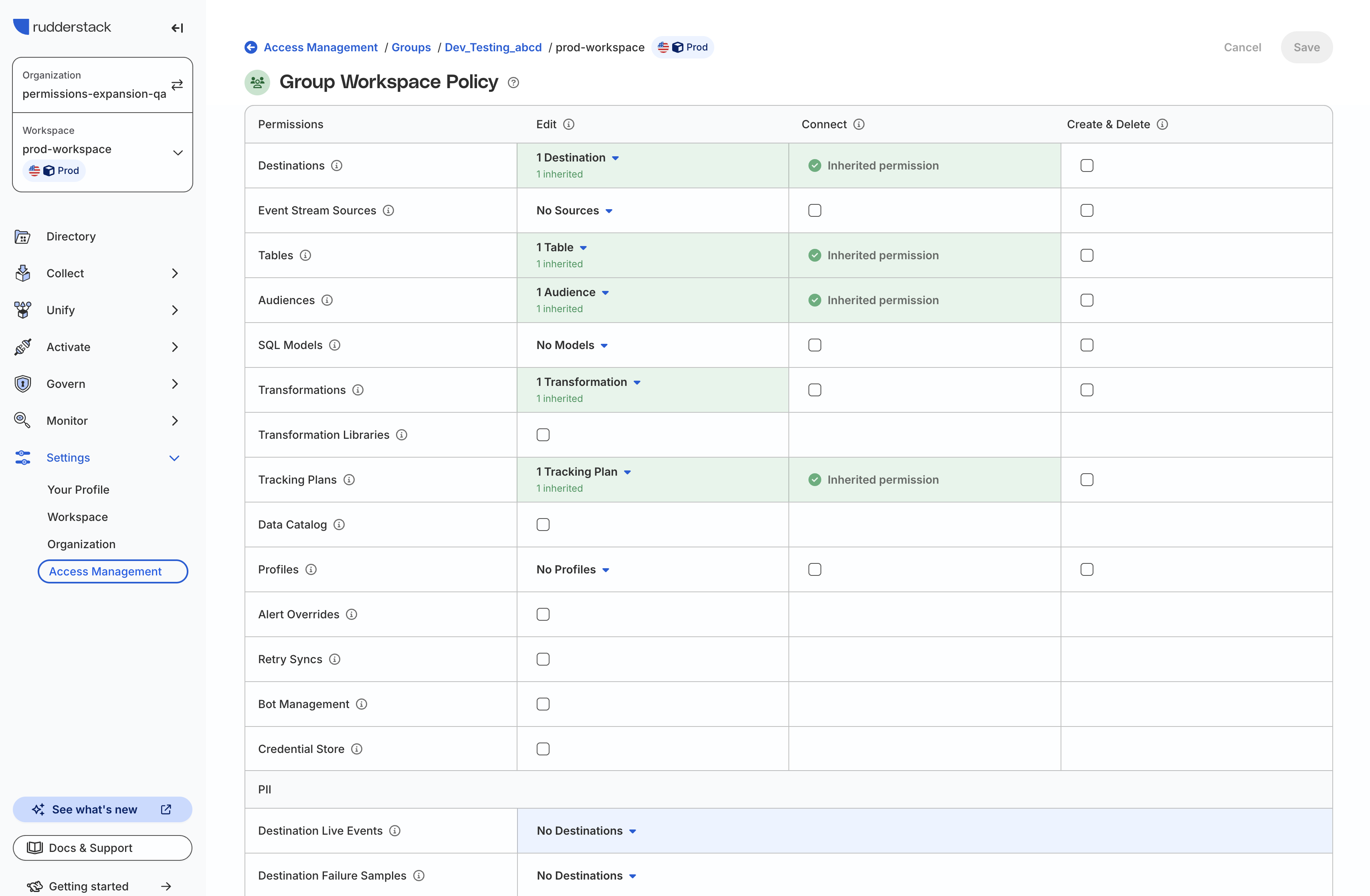 Group Workspace Policy